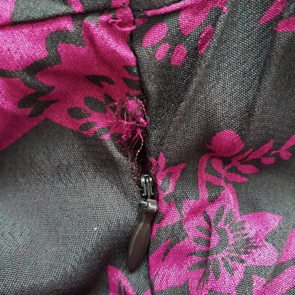 Monsoon Magenta Pink and Black Floral Midi Dress - Picture 10 of 10